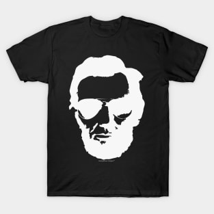 Cool Abraham Lincoln Wearing Aviator Sunglasses (White) T-Shirt